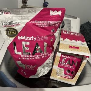 Lady Boss Lean cake flavor protein sealed large bag & to go